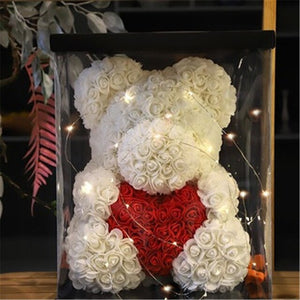 Souvenir 25-40cm Rose Bear With LED Box Creative