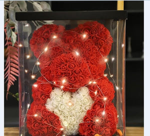 Souvenir 25-40cm Rose Bear With LED Box Creative