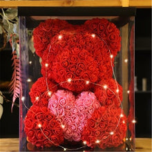 Load image into Gallery viewer, Souvenir 25-40cm Rose Bear With LED Box Creative