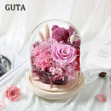 Load image into Gallery viewer, Rose Bear Carnation Flowers Dried Flowers